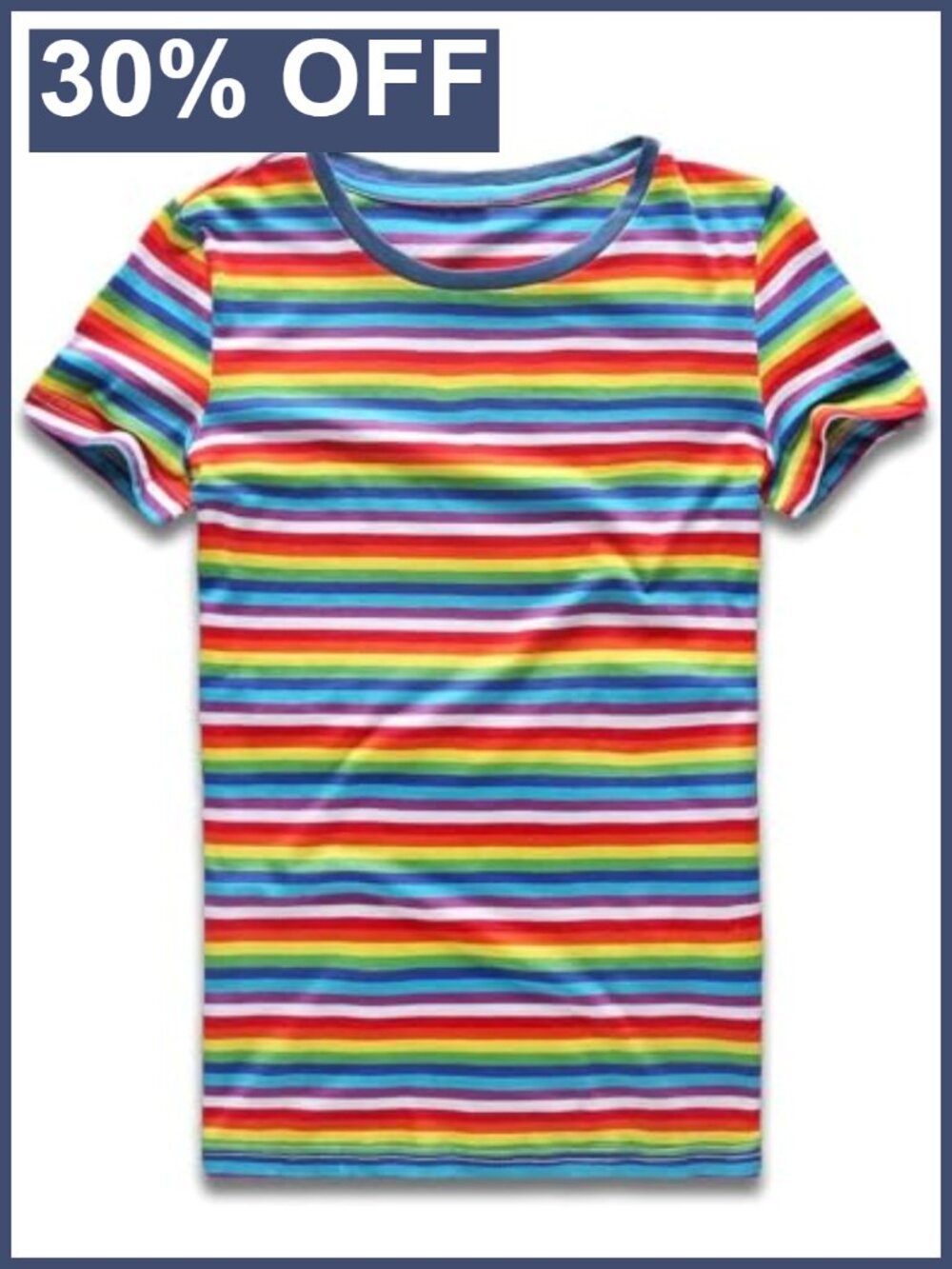 Women's Slim Fit Striped Cotton Crew Neck Short Sleeve T-Shirt